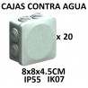 20 GABINETES CAJAS NEMA 8x8x4.5CM 7 ENTRADAS IP55 CONTRA AGUA