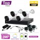 KIT TOPVISION DVR PENTAHIBRIDO 4CH 1080P LITE 1CH IP 4 CAMARAS BALA 2MP POLICARBONATO P2P