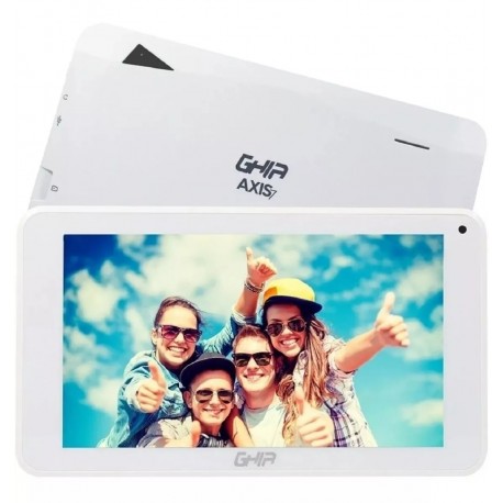 TABLET GHIA AXIS 7” PROCESADOR QUADCORE 1.3GHZ RAM 1GB ALMACENAMIENTO 8GB ANDROID 8.1 BLUETOOTH BLANCA