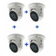 KIT 4 CAMARAS DOMO SAXXON 720P AHD/TVI/ CVI LENTE 2.8MM INTERIOR