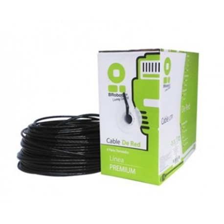 BOBINA CABLE BROBOTIX UTP CAT. 5E CCA 100MTS EXTERIOR NEGRO