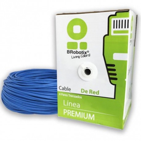 BOBINA CABLE BROBOTIX UTP CAT. 5E CCA 305MTS INTERIOR AZUL
