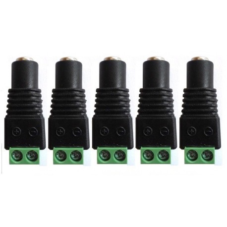 5 CONETORES DE CORRIENTE JACK HEMBRA CON TERMINALES