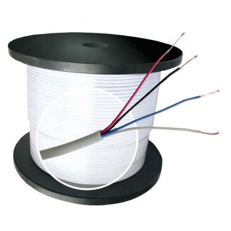 ROLLO CABLE PARA ALARMAS DE 4 HILOS  50 MTS CCA CALIBRE 22