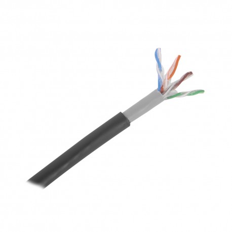 BOBINA CABLE UTP 5E EXT 100M 100%COBRE GEL CON 2 FORROS CCTV RED