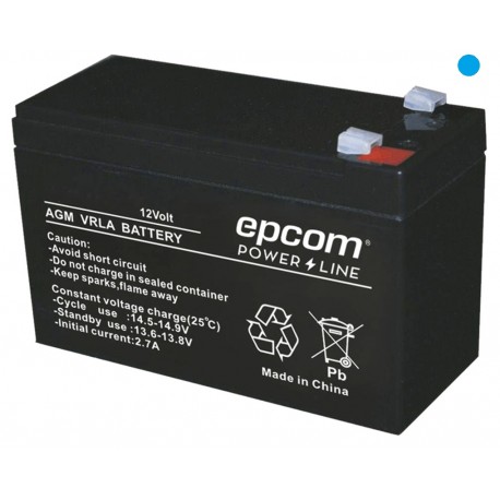 BATERÍA PILA RECARGABLE EPCOM 12V 9AH SELLADA CCTV ALARMA