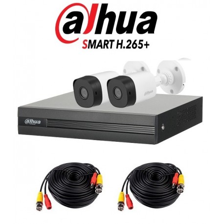 KIT DAHUA PENTAHIBRIDO 4CH 2BALA 2MP POLICARBONATO P2P CCTV