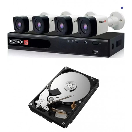 KIT PROVISION DVR AHD 4CH 4 CÁMARAS BALA 1.3MP HDD 1TB
